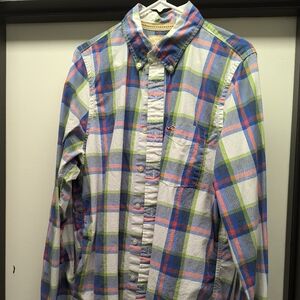 Hollister Plaid 100% Cotton Button Down Shirt